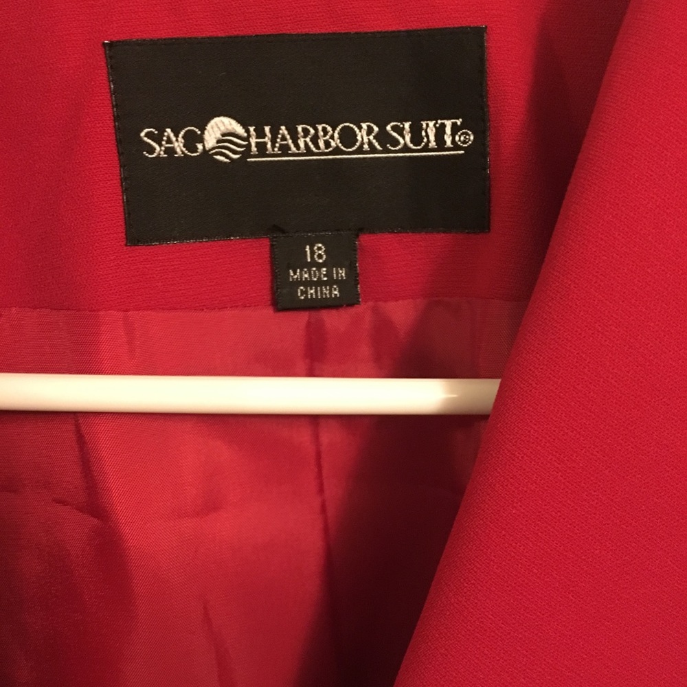 Sag Harbor Red Beaded Blazer Jacket Size 18 Dressy Career - Picture 5 of 5